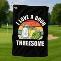 Salt Tequila Lime Love A Good Threesome Humor Bartender Golf Towel thumb 1