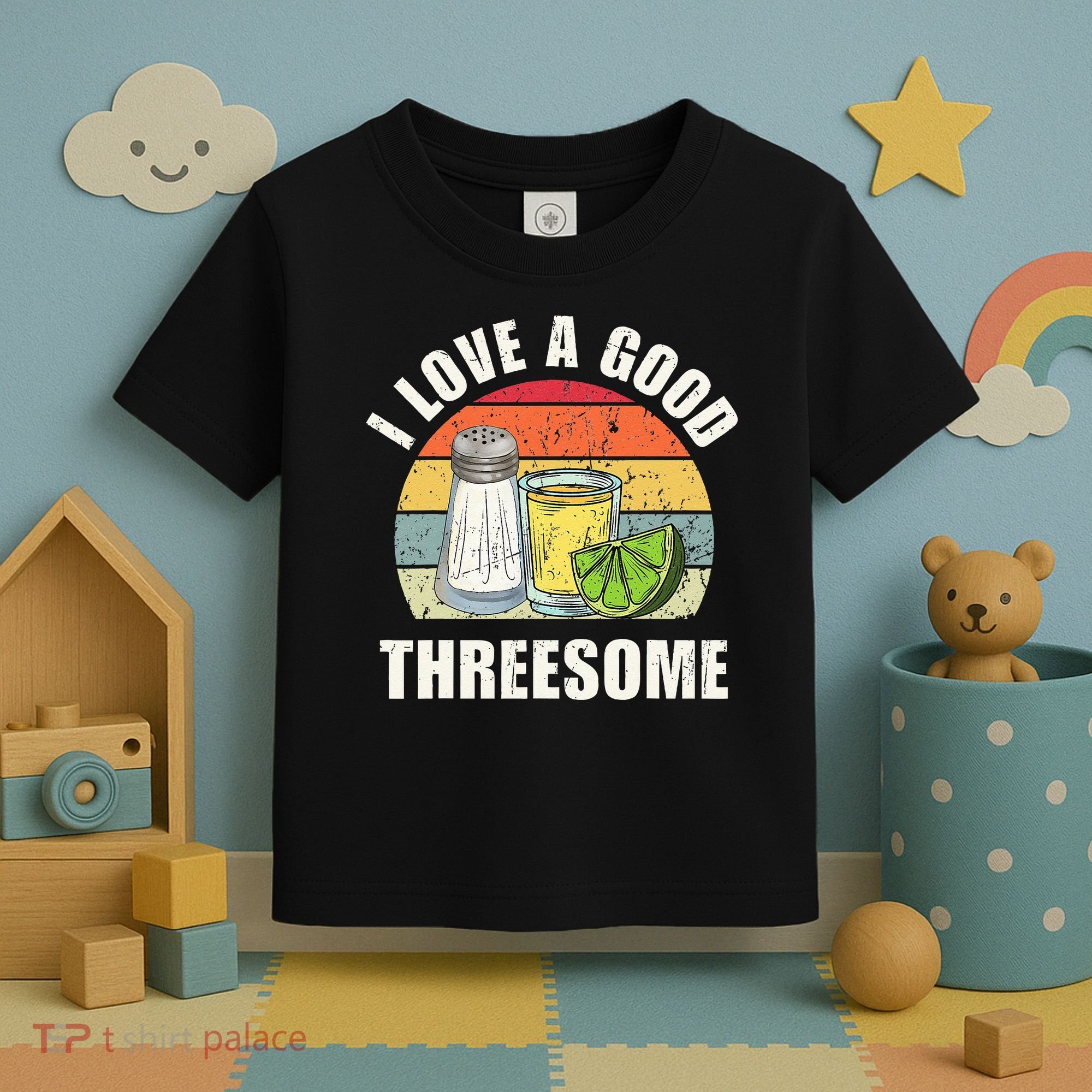 Salt Tequila Lime Love A Good Threesome Humor Bartender Toddler T-Shirt