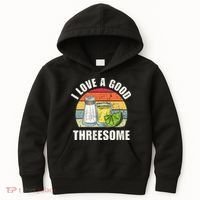 Salt Tequila Lime Love A Good Threesome Humor Bartender Kids Hoodie thumb 0