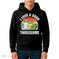 Salt Tequila Lime Love A Good Threesome Humor Bartender Kids Hoodie thumb 4