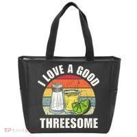 Salt Tequila Lime Love A Good Threesome Humor Bartender Tote Bag thumb 0