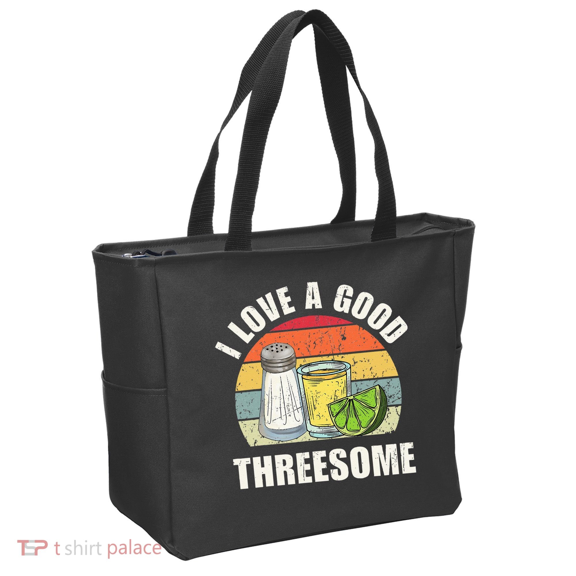 Salt Tequila Lime Love A Good Threesome Humor Bartender Tote Bag