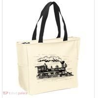 Steam Train Locomotive Engineer Railway Women Tote Bag thumb 2
