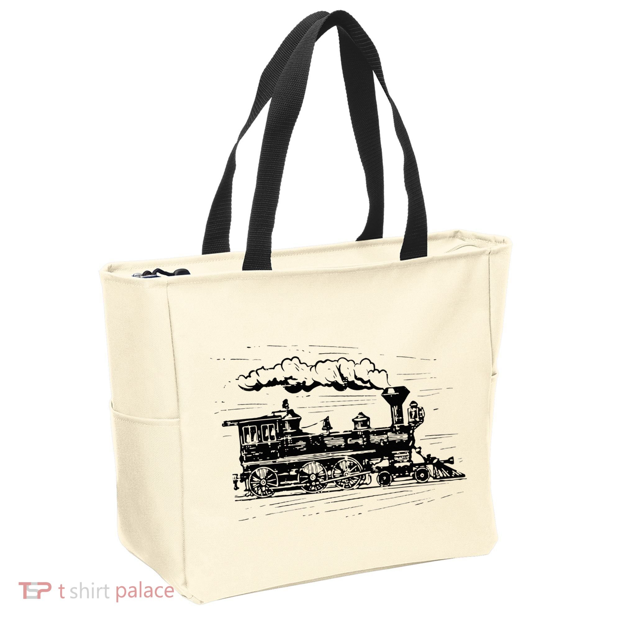 Steam Train Locomotive Engineer Railway Women Tote Bag