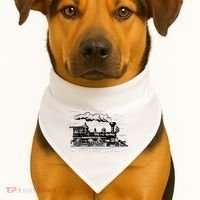 Steam Train Locomotive Engineer Railway Women USA-Made Doggie Bandana thumb 1
