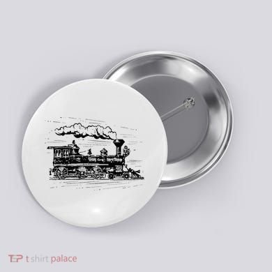 Steam Train Locomotive Engineer Railway Women Button