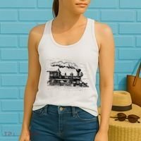 Steam Train Locomotive Engineer Railway Women Women's Tank Top thumb 2