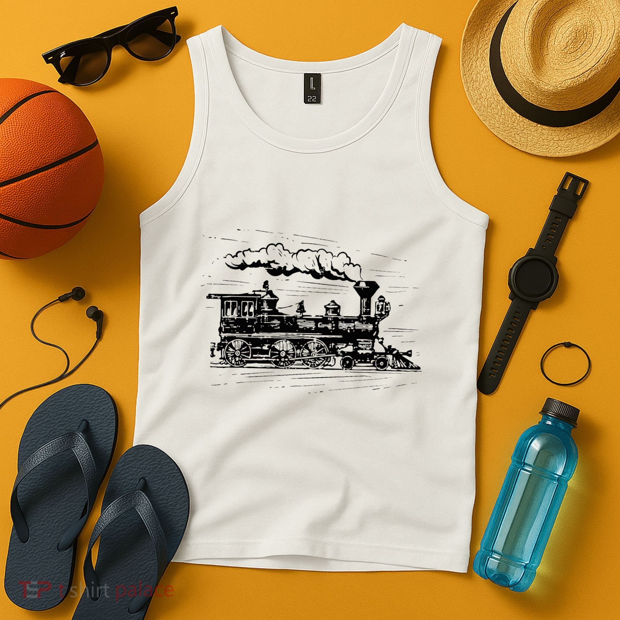 Steam Train Locomotive Engineer Railway Women Tank Top