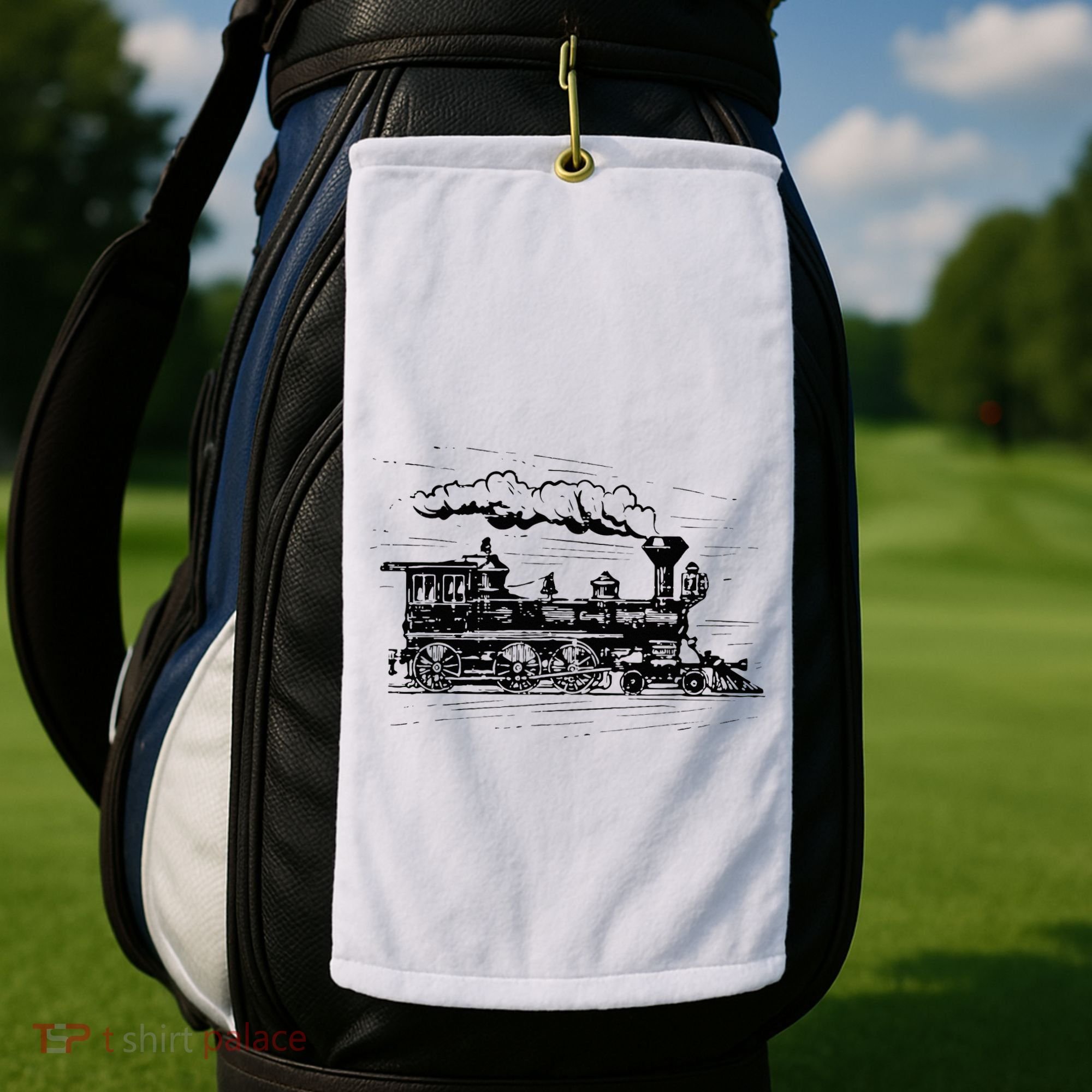 Steam Train Locomotive Engineer Railway Women Golf Towel