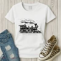 Steam Train Locomotive Engineer Railway Women Women's T-Shirt thumb 3