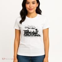 Steam Train Locomotive Engineer Railway Women Women's T-Shirt thumb 4