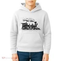 Steam Train Locomotive Engineer Railway Women Kids Hoodie thumb 4