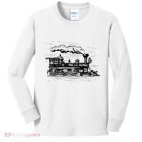 Steam Train Locomotive Engineer Railway Women Kids Long Sleeve Shirt thumb 0