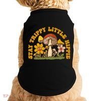 Stay Trippy Little Hippy Mushroom Flowers Doggie Tank thumb 0