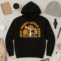 Stay Trippy Little Hippy Mushroom Flowers Hoodie thumb 3