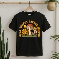 Stay Trippy Little Hippy Mushroom Flowers T-Shirt thumb 2