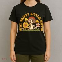 Stay Trippy Little Hippy Mushroom Flowers T-Shirt thumb 4