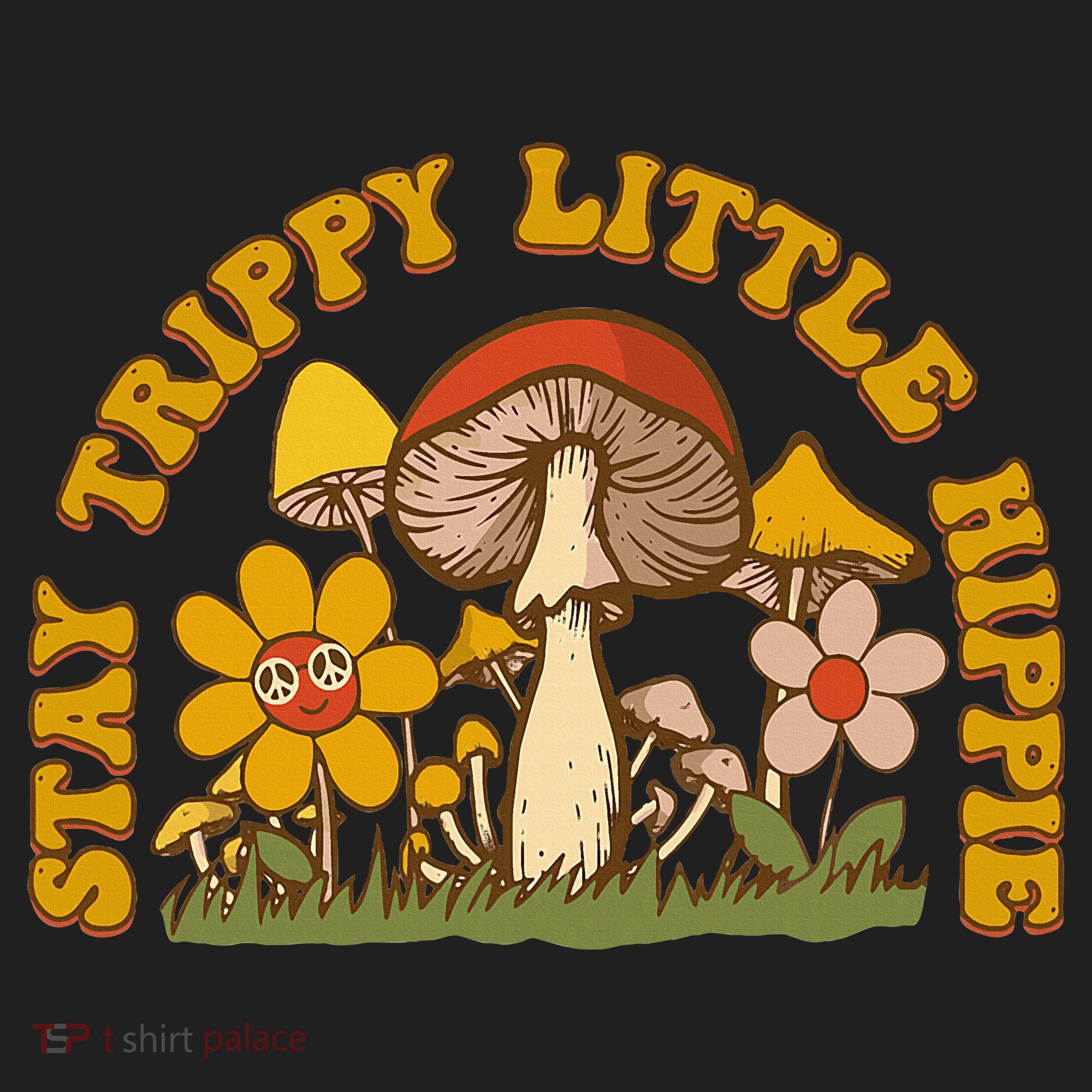 Stay Trippy Little Hippy Mushroom Flowers Beanie