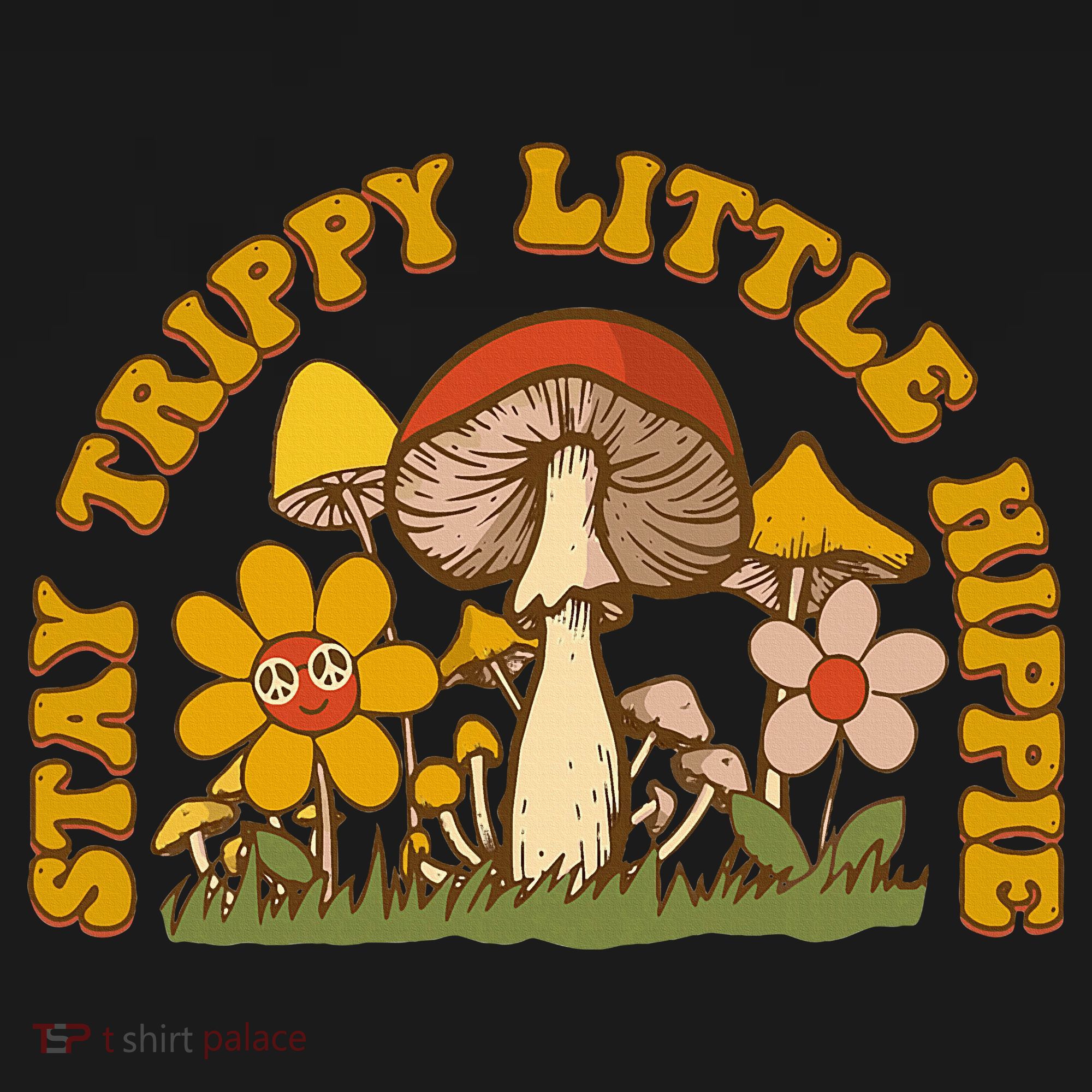 Stay Trippy Little Hippy Mushroom Flowers Women's Tank Top