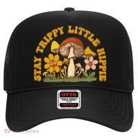 Stay Trippy Little Hippy Mushroom Flowers Hat thumb 0