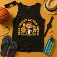 Stay Trippy Little Hippy Mushroom Flowers Tank Top thumb 4