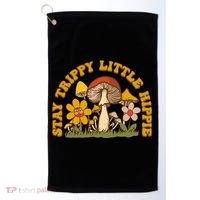 Stay Trippy Little Hippy Mushroom Flowers Golf Towel thumb 0