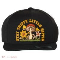 Stay Trippy Little Hippy Mushroom Flowers Wool Snapback Cap thumb 0