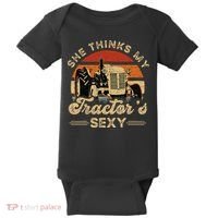 She think my tractor's sexy Farming Farmer Farm Farmer Baby Bodysuit thumb 0