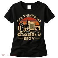 She think my tractor's sexy Farming Farmer Farm Farmer Women's T-Shirt thumb 0