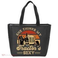 She think my tractor's sexy Farming Farmer Farm Farmer Tote Bag thumb 0