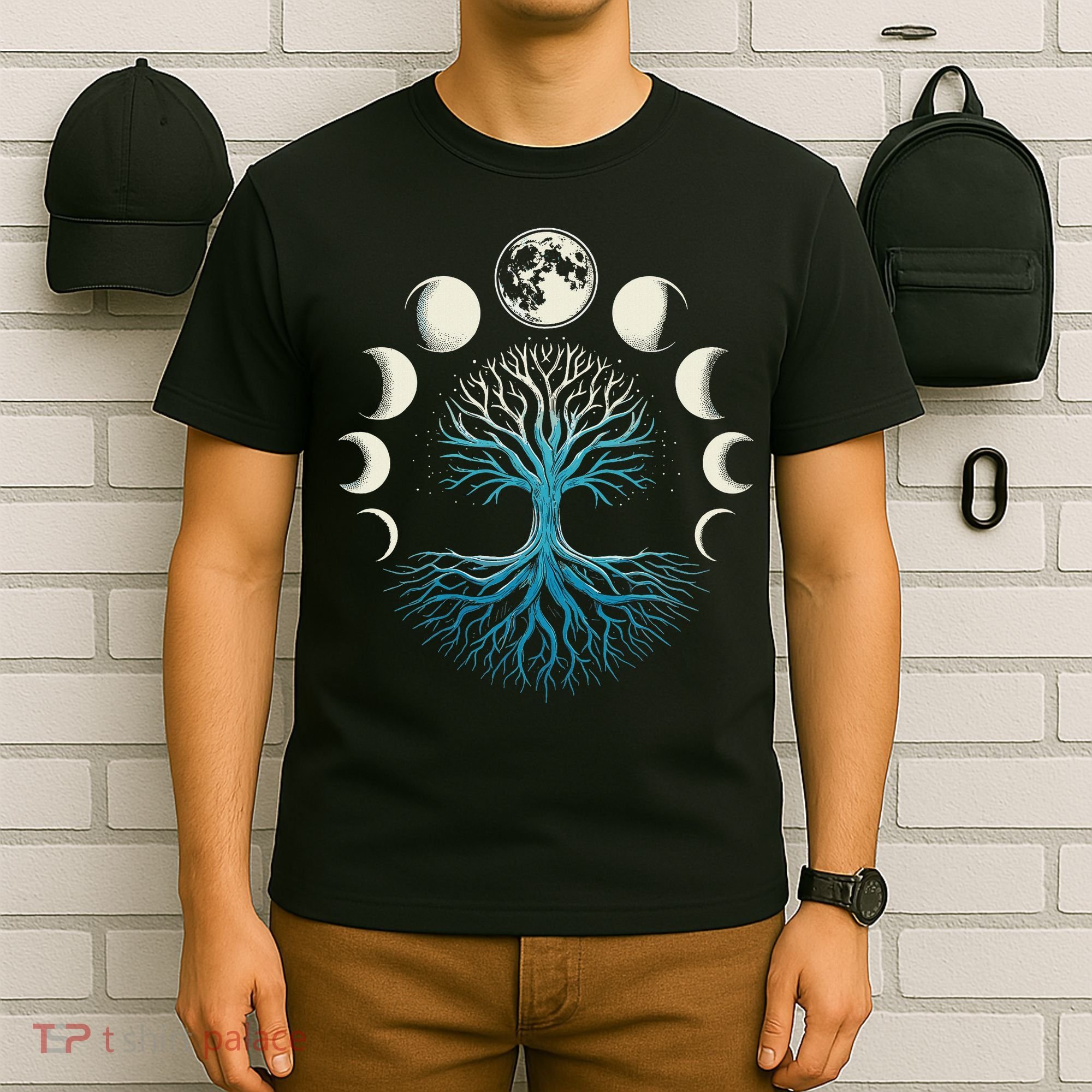 Spiritual Tree Moon Phases Yoga T-Shirt
