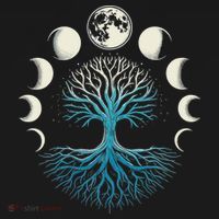 Spiritual Tree Moon Phases Yoga Ornament thumb 1