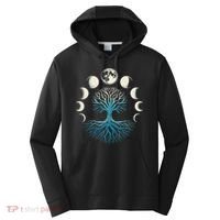 Spiritual Tree Moon Phases Yoga Performance Fleece Hoodie thumb 0