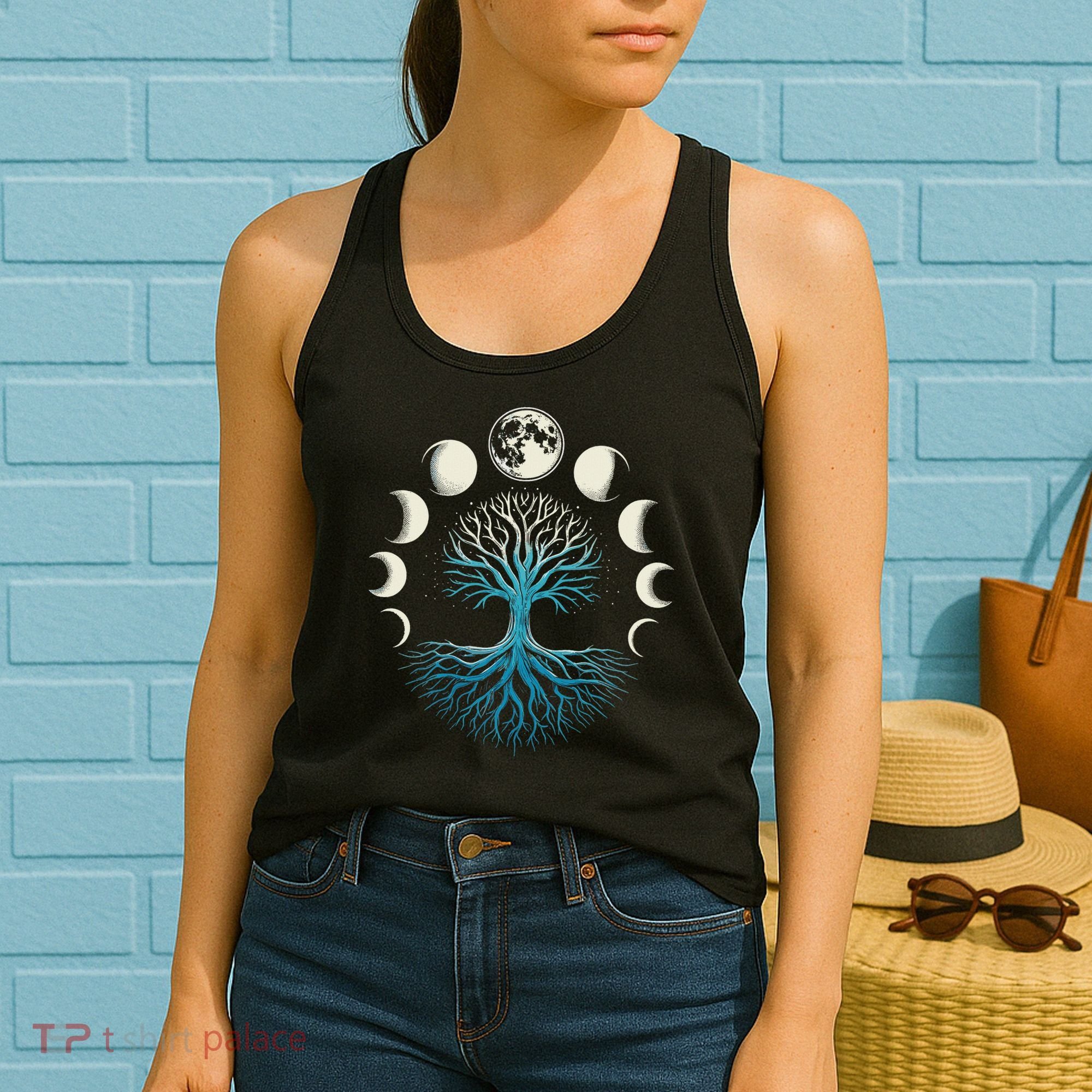 Spiritual Tree Moon Phases Yoga Women's Tank Top