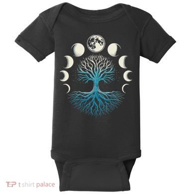 Spiritual Tree Moon Phases Yoga Baby Bodysuit