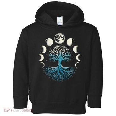 Spiritual Tree Moon Phases Yoga Toddler Hoodie