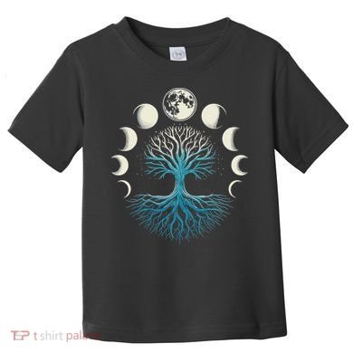 Spiritual Tree Moon Phases Yoga Toddler T-Shirt
