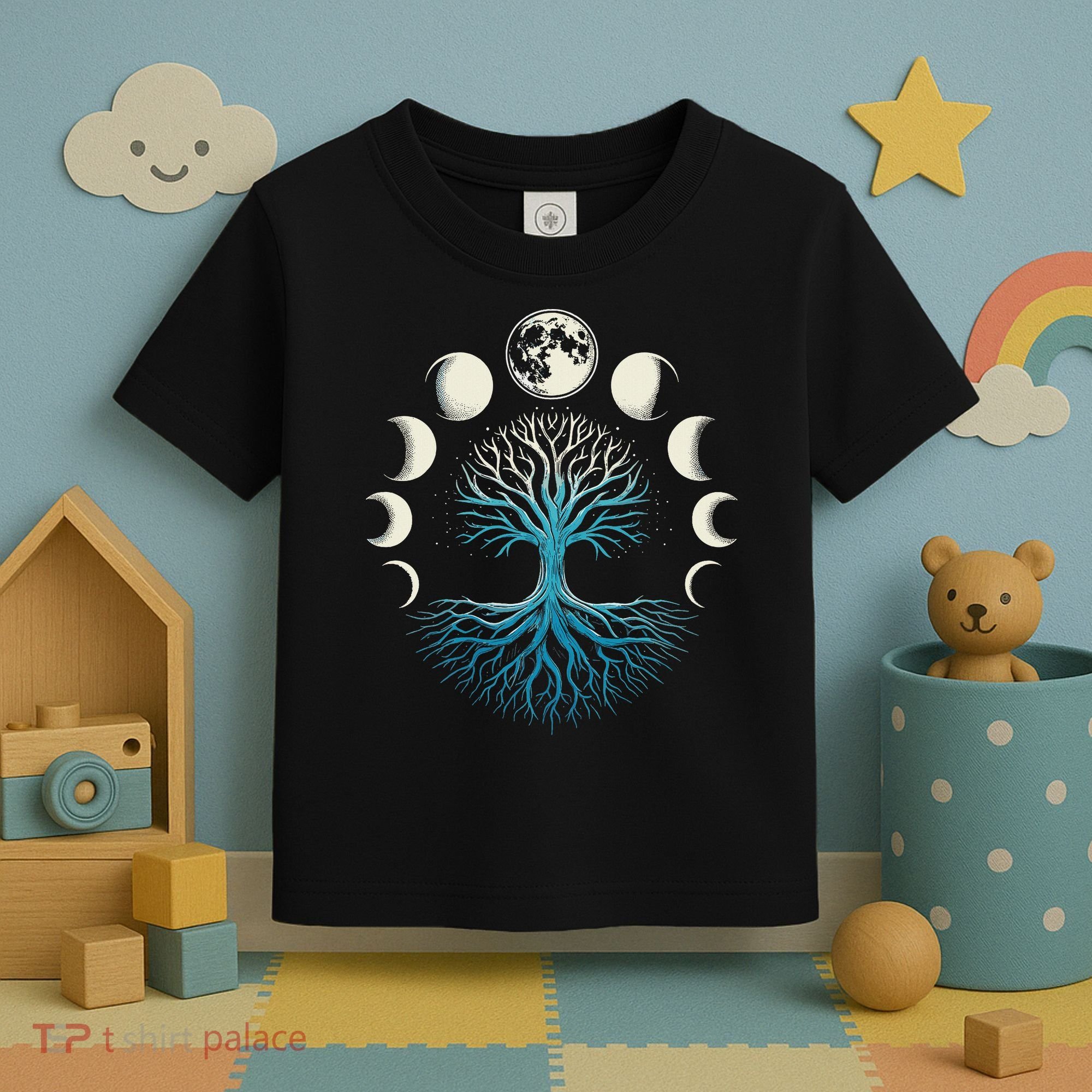 Spiritual Tree Moon Phases Yoga Toddler T-Shirt