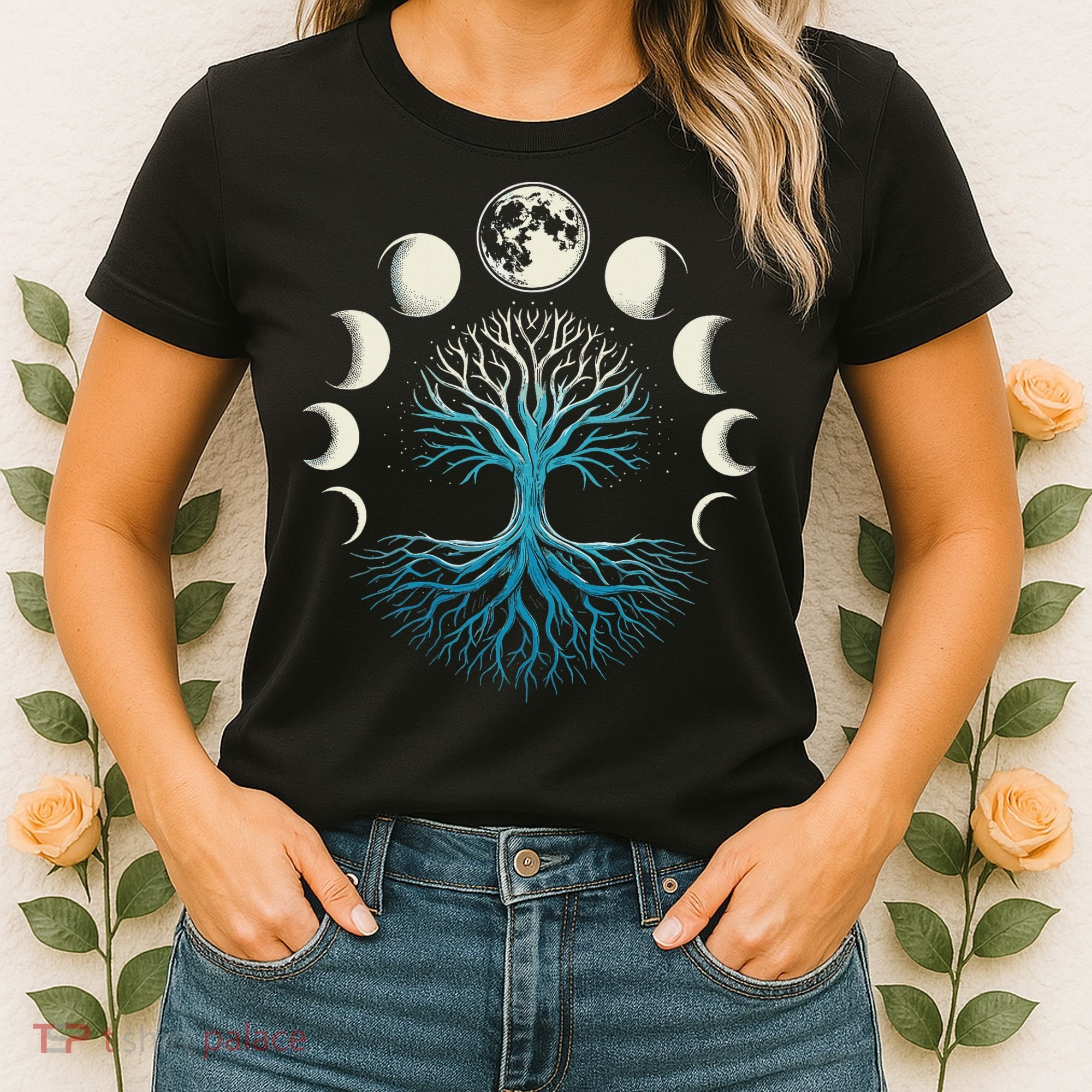 Spiritual Tree Moon Phases Yoga Women's T-Shirt