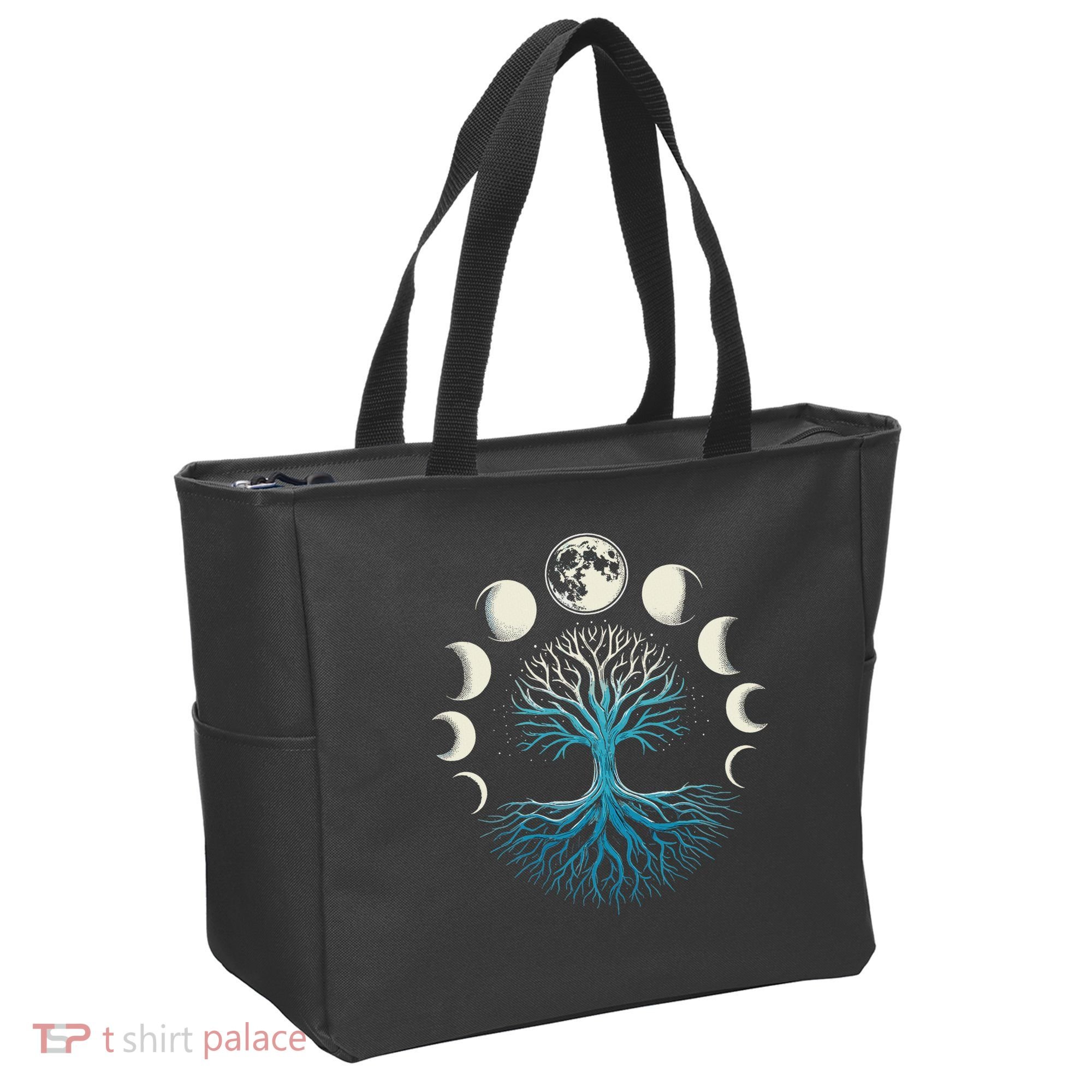 Spiritual Tree Moon Phases Yoga Tote Bag