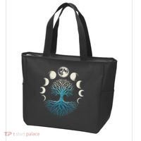 Spiritual Tree Moon Phases Yoga Tote Bag thumb 3