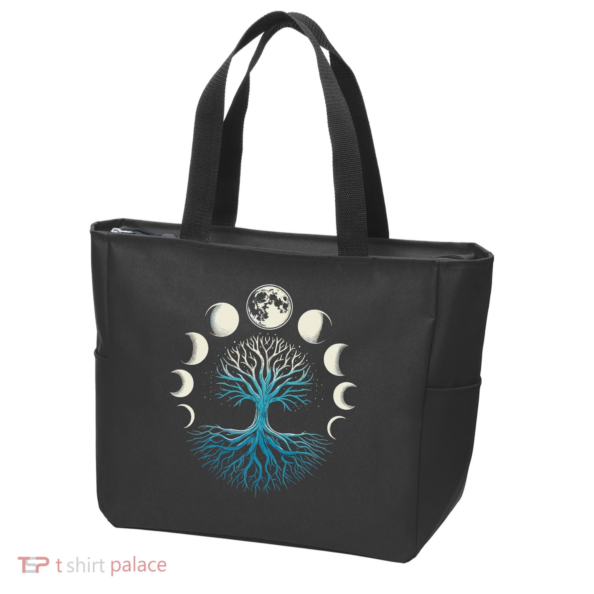Spiritual Tree Moon Phases Yoga Tote Bag