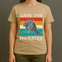 Save The Manatee Vintage Climate Change Earth Day T-Shirt thumb 4