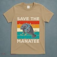 Save The Manatee Vintage Climate Change Earth Day T-Shirt thumb 5