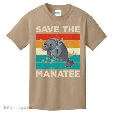 Save The Manatee Vintage Climate Change Earth Day Kids T-Shirt