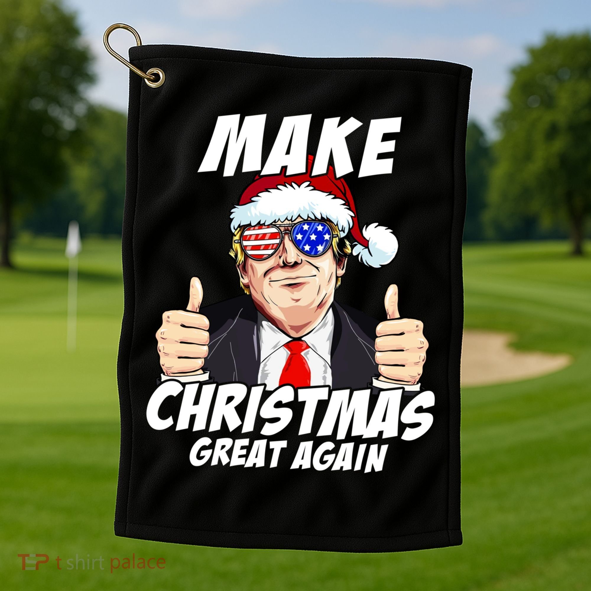 Santa Trump Make Christmas Great Again Family Matching Gift Golf Towel