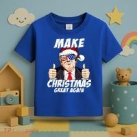 Santa Trump Make Christmas Great Again Family Matching Gift Toddler T-Shirt thumb 3