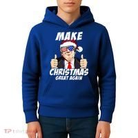 Santa Trump Make Christmas Great Again Family Matching Gift Kids Hoodie thumb 4