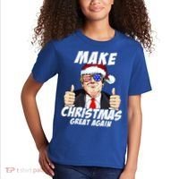 Santa Trump Make Christmas Great Again Family Matching Gift Kids T-Shirt thumb 2