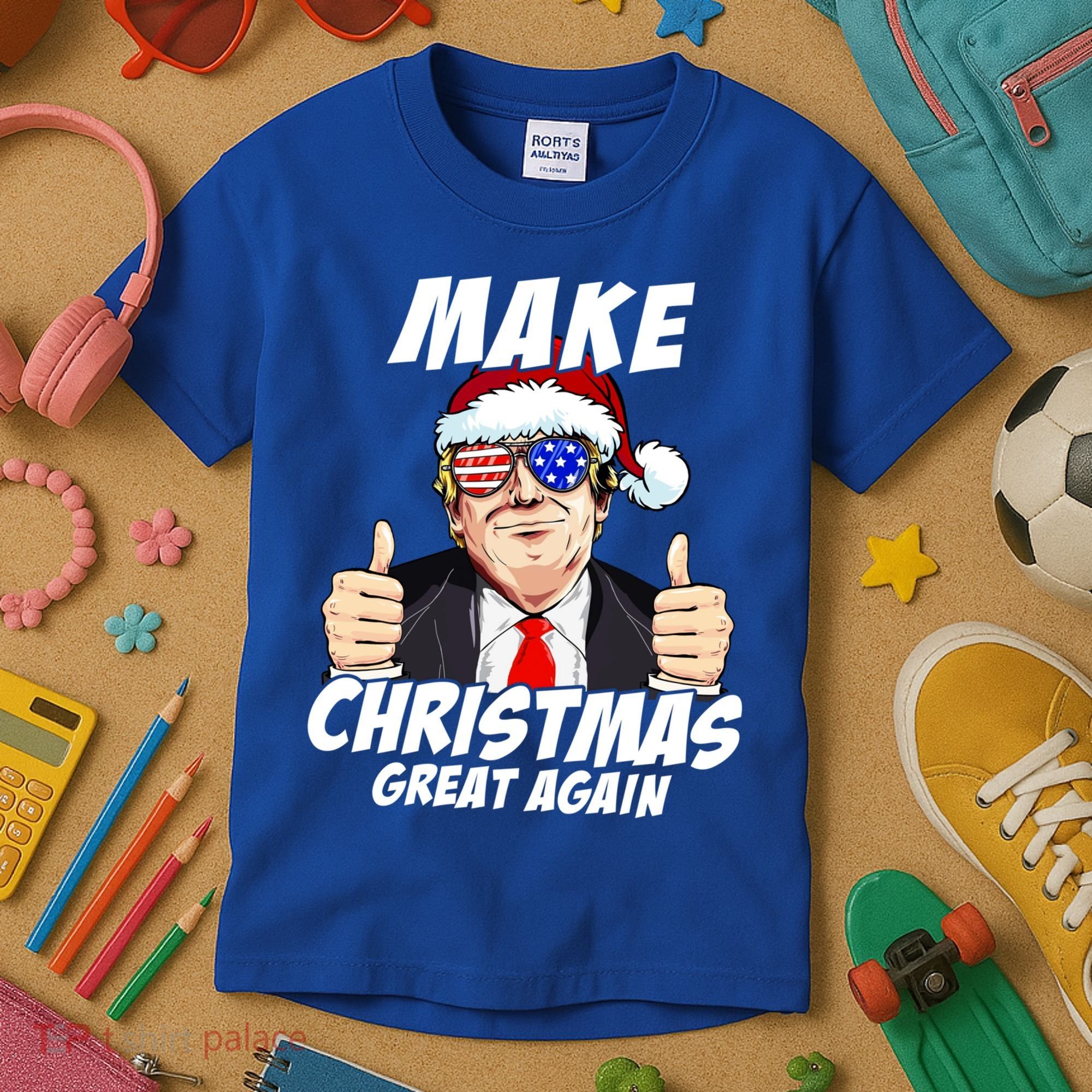 Santa Trump Make Christmas Great Again Family Matching Gift Kids T-Shirt